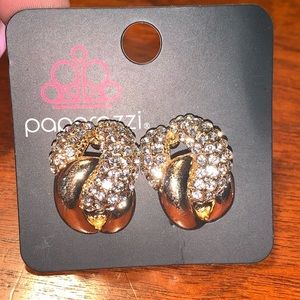 Paparazzi Gold rhinestones earrings